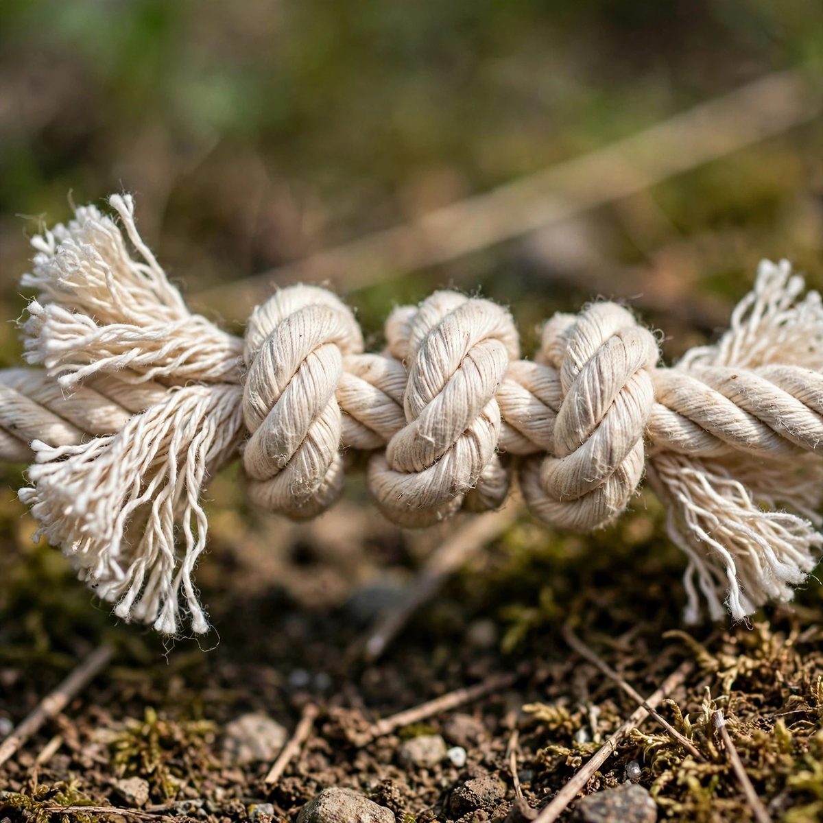 BouncePup Knotted Rope Tug Toy, 3 Knot — view 3