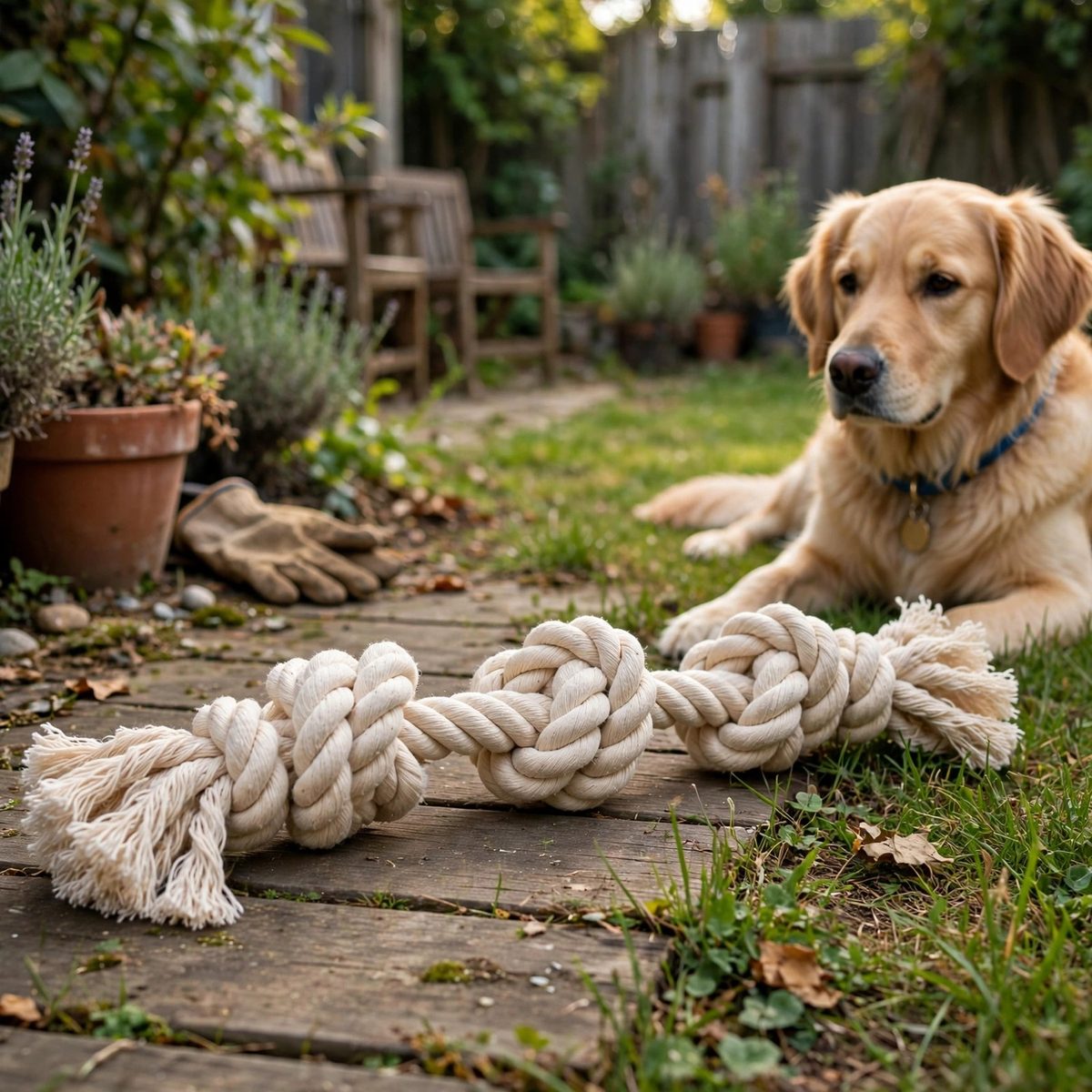 BouncePup Knotted Rope Tug Toy, 3 Knot — view 4