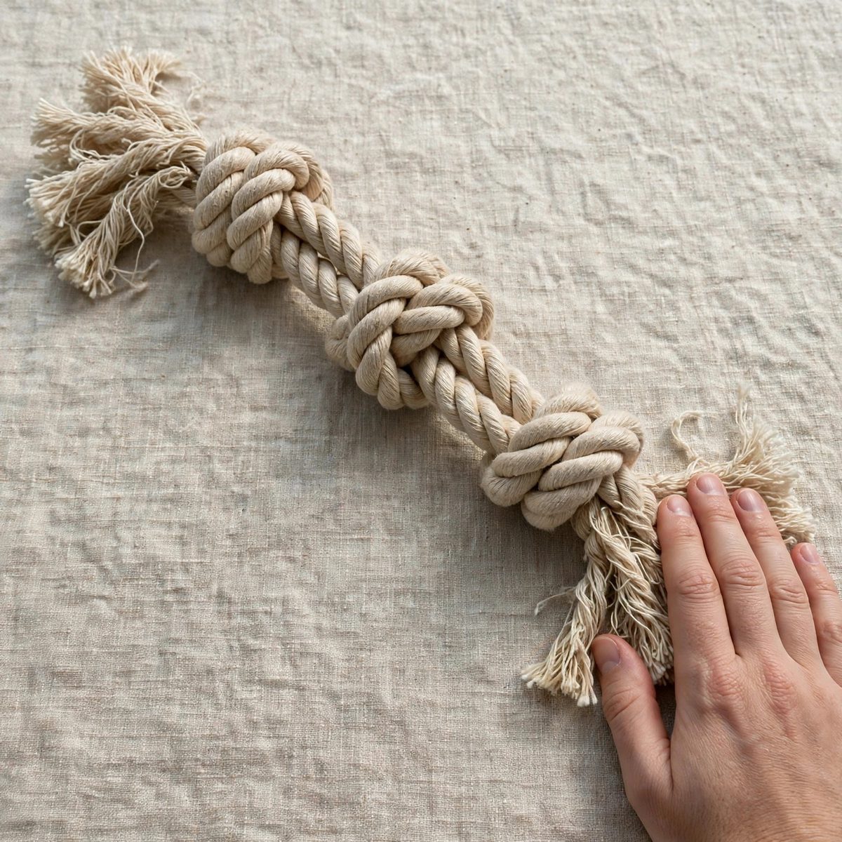BouncePup Knotted Rope Tug Toy, 3 Knot — view 5