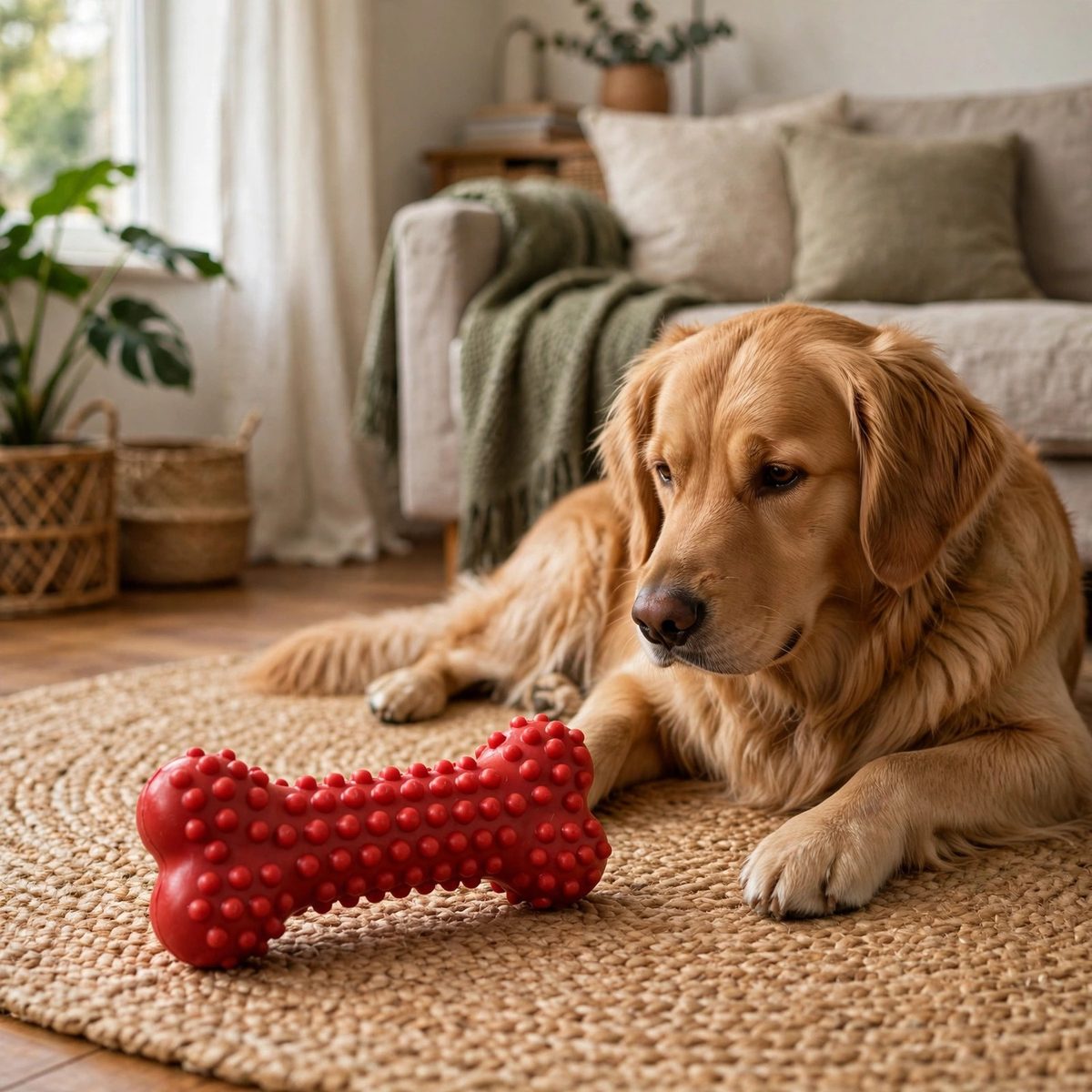 BouncePup Rubber Chew Bone, Medium — view 4