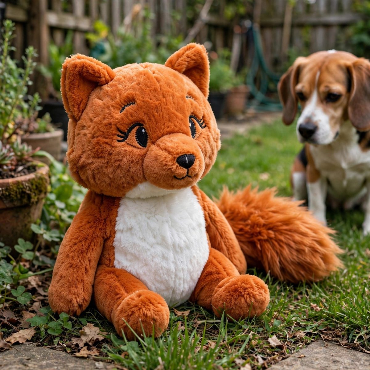 WiggleWhisk Squeaky Plush Fox — view 4